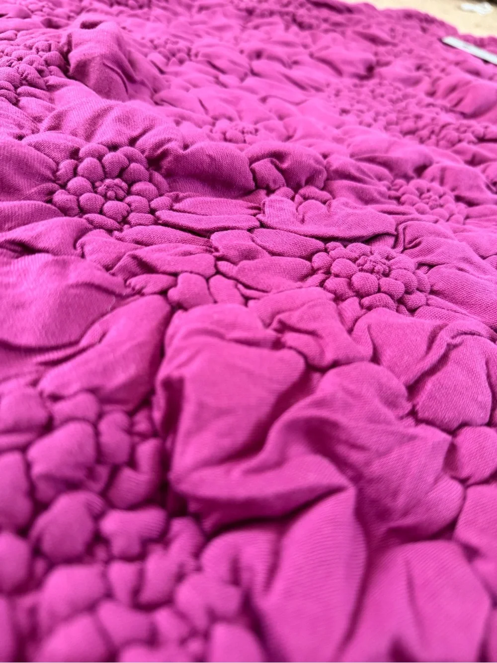 Anthropologie dahlia quilted cotton euro sham fuscia magenta euro sham cover